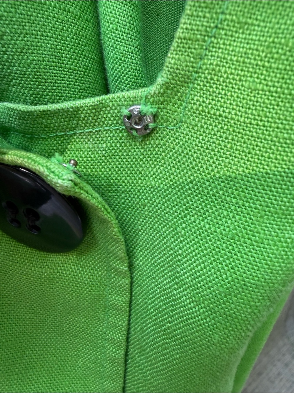 80’sLinen Liz Claiborne Chartreuse Dress ETSY’s TRENDING COLOR OF THE SEASON - Picture 5 of 8